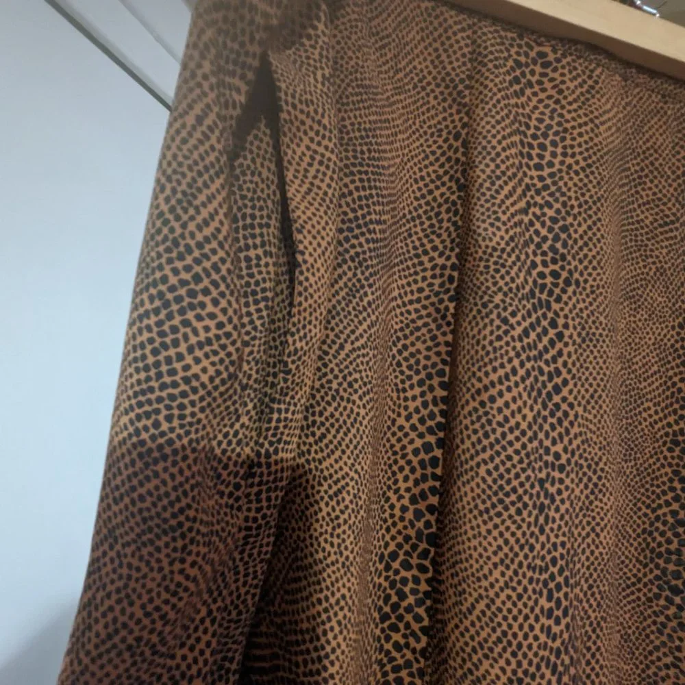 Leopard print brown and back midi skirt - Picture 3 of 4